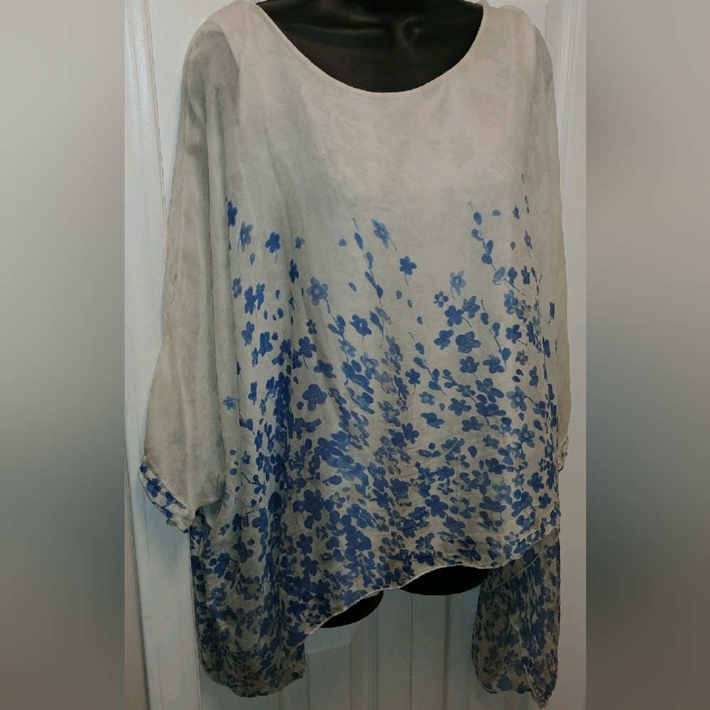 Elena Baldi floral silk top